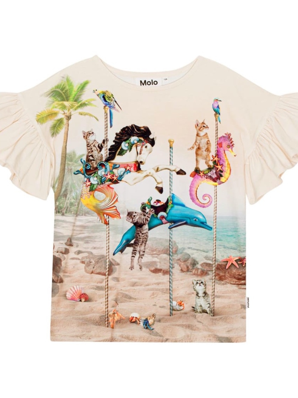 Molo Rayah Cats Carousel T-shirt NWOT sz 7 yrs